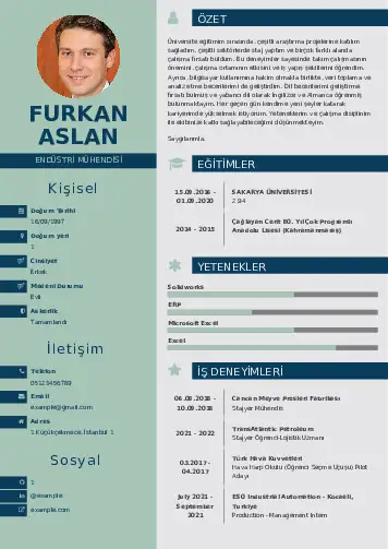 Endüstri Mühendisi CV Örnekleri cv indir